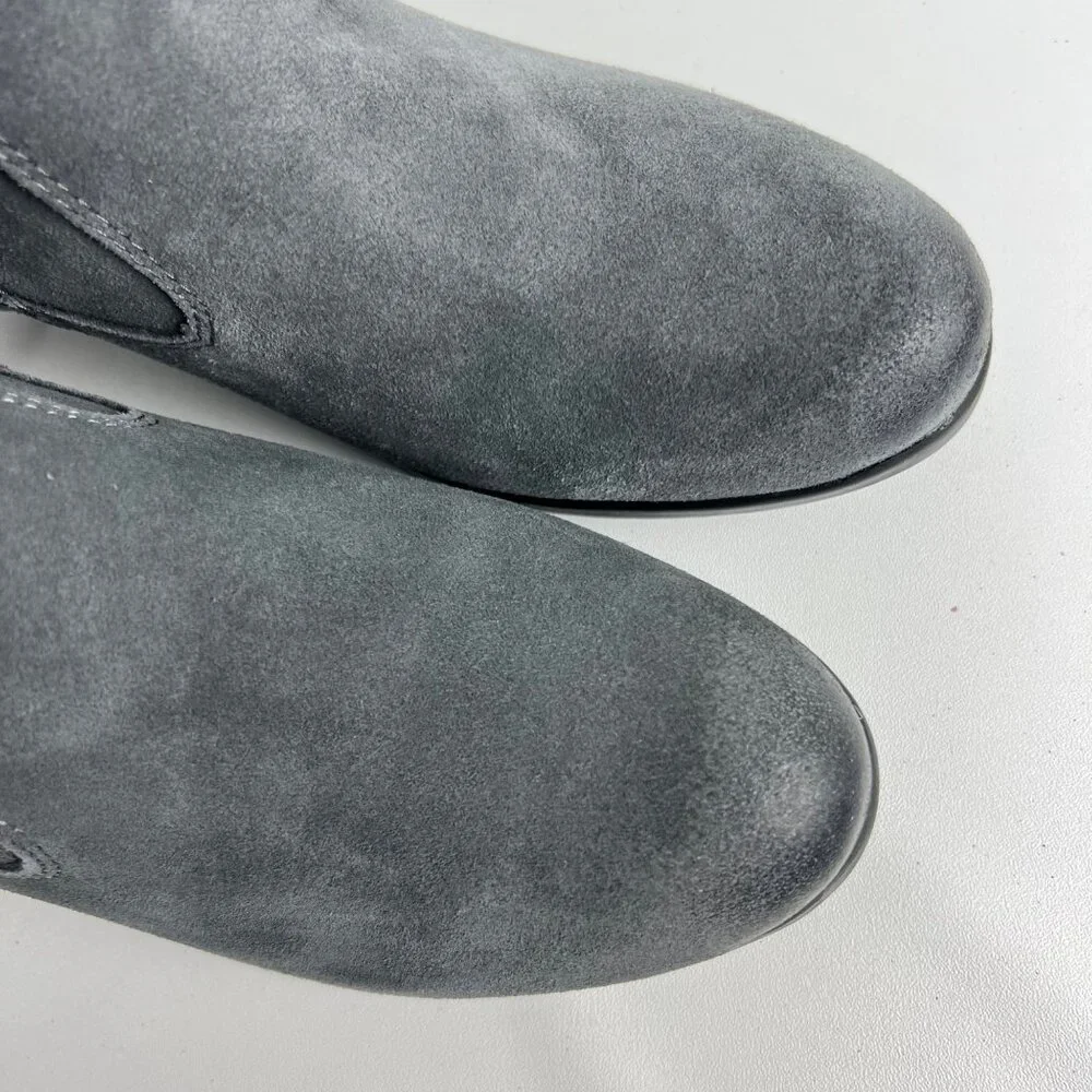 Earth Origins Womens Tori Gray Suede Ankle Booties Water Repellent size 9.5